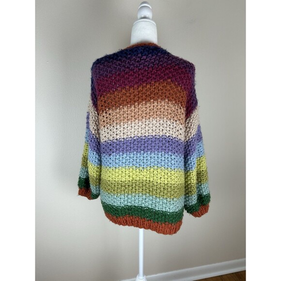 Frnch Paris Knitted Sweater Lobelia Cardigan – Arc En Ciel OS Stripe Rainbow - Picture 3 of 5